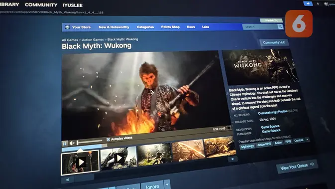 <p>Black Myth: Wukong Catatkan Rekor 2,2 Juta Pemain Bersamaan dalam Waktu Kurang dari 24 Jam di Steam. (Liputan6.com/ Yuslianson)</p>