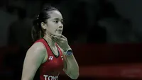 Pebulu tangkis supercantik Thailand, Rawinda Prajongjai mencuri perhatian kaum adam yang menghadiri Indonesia Masters 2022 di Istora Senayan, Jakarta. (Bola.com/Ikhwan Yanuar)
