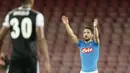 Pemain Napoli, Dries Mertens mencatatkan namanya pada pencetak gol tersubur Liga Champions 2016-2017 hingga pekan ke-3 dengan tiga gol. (AFP/Carlo Hermann)