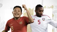 Indonesia vs Uni Emirat Arab: Evan Dimas vs Ali Salmeen. (Bola.com/Dody Iryawan)