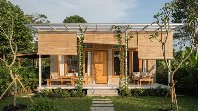 Model Rumah Kecil di Desa dengan Teras Lebar