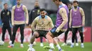Pemain Timnas Argentina kembali berkumpul untuk melakukan sesi latihan di Ezeiza, Provinsi Buenos Aires, Argentina, pada 2 September 2025. (JUAN MABROMATA/AFP)