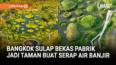 Hutan Taman Benjakitti punya kolam-kolam dan permukaan tanah berpori yang membuatnya menjadi terlihat unik dan bisa menyerap air saat banjir.