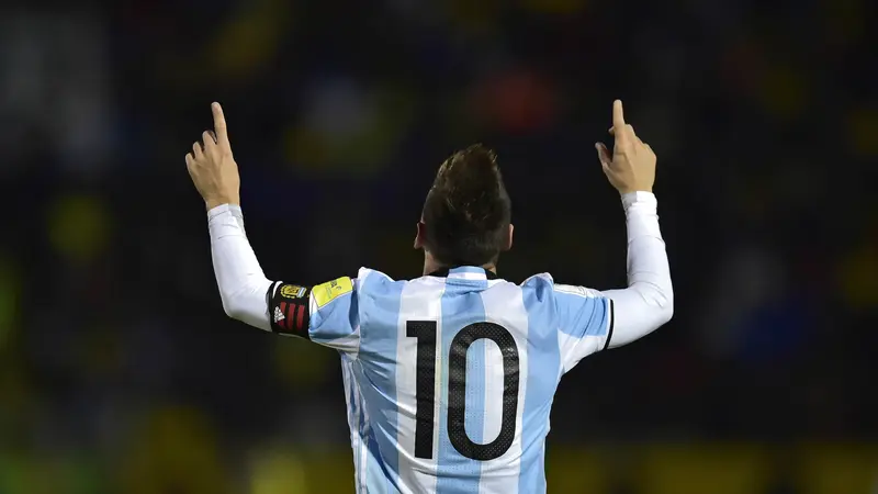 FOTO: Hattrick Lionel Messi Antar Argentina ke Piala Dunia 2018