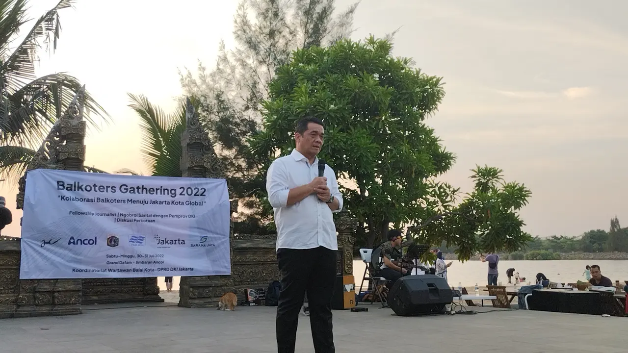 Wakil Gubernur (Wagub) DKI Jakarta, Ahmad Riza Patria, di Jimbaran Resto, Ancol, Jakarta Utara, Sabtu (30/7/2022) (Liputan6.com/Winda Nelfira)