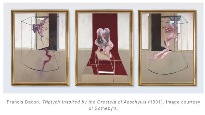 Francis Bacon, Triptych Inspired by the Oresteia of Aeschylus (1981), Sumber: Sothbeby