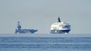 Kapal induk raksasa berukuran 337 meter senilai $12,8 miliar sedang dalam pelayaran operasional pertamanya, dan Oslo akan menjadi pelabuhan pertama yang dikunjungi. (Terje Pedersen/NTB/AFP)