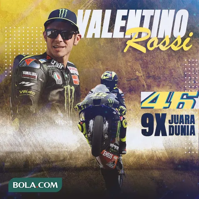 MotoGP - Ilustrasi Valentino Rossi Pensuin, 9 Gelar Juara Dunia