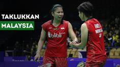 Tim Uber Indonesia berhasil menaklukkan tim Malaysia dengan skor 3-2 pada laga pertama babak penyisihan grup D di Impact Arena, Bangkok, Senin (21/5/2018).