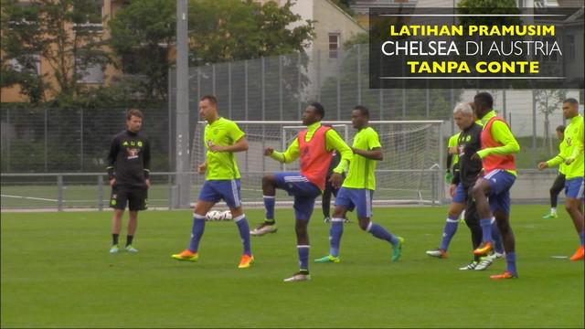 Reza Khomaini koresponden Bola.com merekam latihan pramusim skuat Chelsea di Austria tanpa kehadiran Antonio Conte