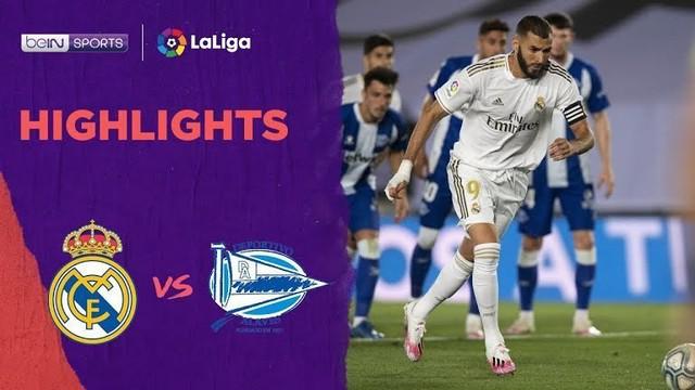 Berita video gol dan assist Karim Benzema dalam highlights pekan ke-35 La Liga 2019-2020 antara Real Madrid melawan Deportivo Alaves, Sabtu (11/7/2020) dini hari WIB.