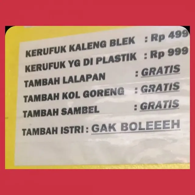 6 Daftar Menu Tidak Nyambung Ini Bikin Pembeli Geregetan, Kocak