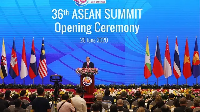 PM Vietnam Nguyen Xuan Phuc dalam KTT ASEAN 36 pada Kamis 26 Juni 2020.