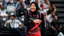 <p>Pemain Red Sparks, Megawati Hangestri tersenyum saat menghadapi tim putri Indonesia All Star pada laga ekshibisi bola voli fun volleyball di Indonesia Arena, Senayan, Jakarta, Sabtu (20/4/2024). Red Sparks menang 3-2 (25-17, 25-15, 19-25, 18-25 dan 15-12). (Bola.com/Bagaskara Lazuardi)</p>