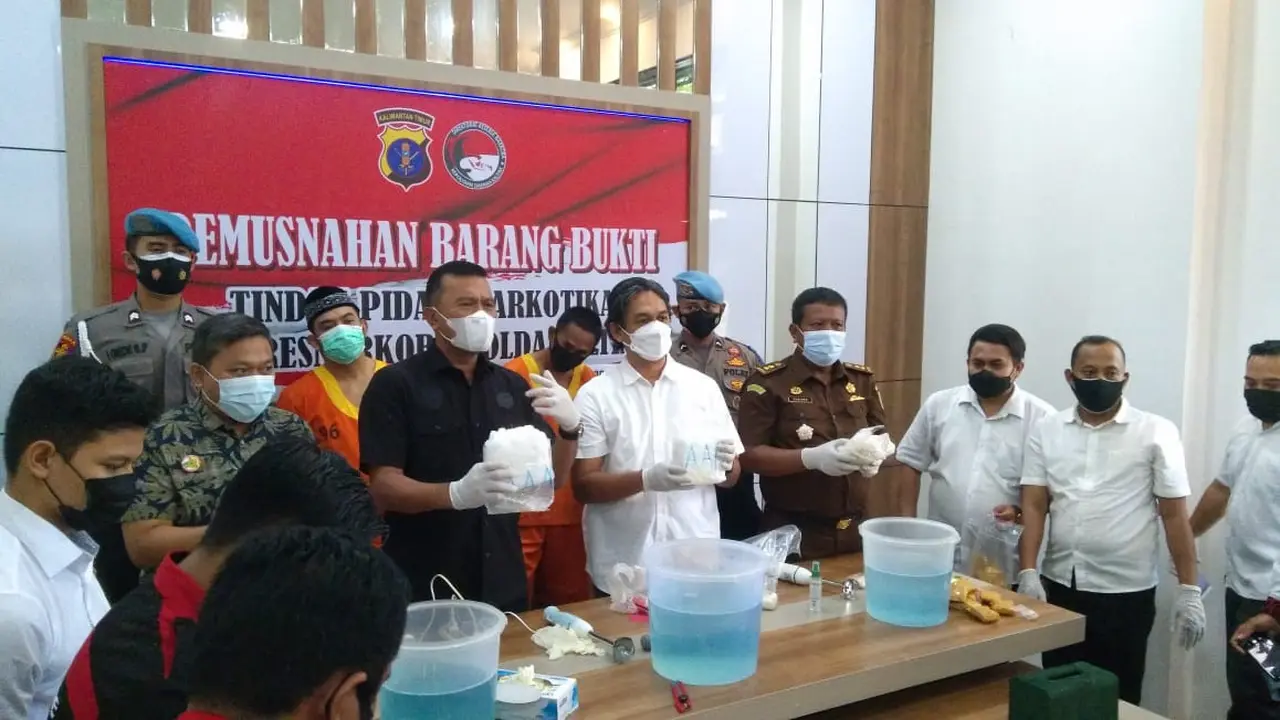Pemusnahan barang bukti narkoba jenis sabu di Polda Kaltim