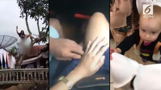 Video Hit hari ini datang dari seorang biduan dangdut yang naik ke atas pohon, pelecehan seksual dengan modus pura-pura tidur, seorang bayi kira adan susu dibalik bra.