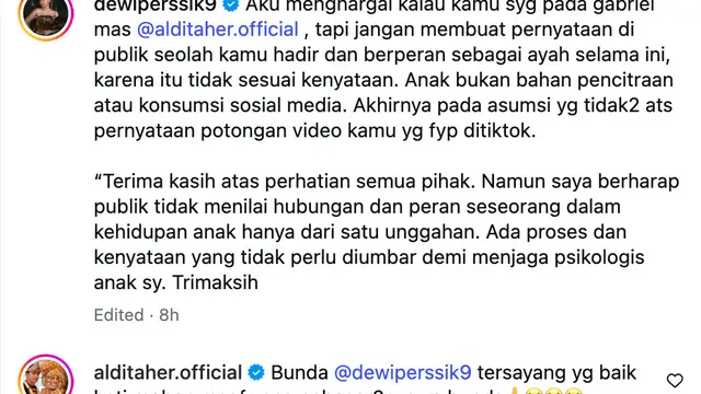 Unggahan Dewi Perssik. (Foto: Dok. Instagram @dewiperssik9)