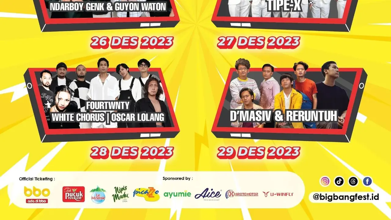 Dewa 19, D'Masiv, hingga Tipe-X Ramaikan Bigbang Festival 2023