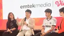 (Dari kiri)  Deputi 3 CDM Tim Indonesia Asian Games Aichi Nagoya 2026 Anggy Pasaribu, Head of Sports Emtek Media dan CEO Nex Hendy Lim dan Atlet Timnas Putra Bola Voli Boy Arnez saat konferensi pers hak siar dan penayangan Asian Games 2026 di Studio Lantai 8 SCTV Tower, Senayan City, Jakarta, Jumat, 4 September 2026. (KLY/ Arie Basuki)