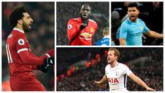 Berikut ini top scorer sementara Premier League musim 2017/2018 hingga pekan ke-24. Harry Kane kembali unggul dari Mohamed Salah dengan torehan 21 gol. (Kolase foto-foto AP dan AFP)