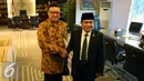 Ketua DPR Ade Komaruddin (kanan) menerima kunjungan Menteri Dalam Negeri Tjahjo Kumolo di Kompleks Parlemen, Senayan, Jakarta, Rabu (16/11). Pertemuan tersebut membahas Rancangan Undang-undang Pemilihan Umum (Pemilu). (Liputan6.com/Johan Tallo)