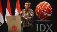 Wakil Direktur Utama PT Bank Tabungan Negara (Persero) Tbk, Nixon LP Napitupulu memberi sambutan pada acara penandatanganan PKS Bank BTN sebagai pemegang rekening KSEI di Jakarta (27/12/2022). (Liputan6.com)
