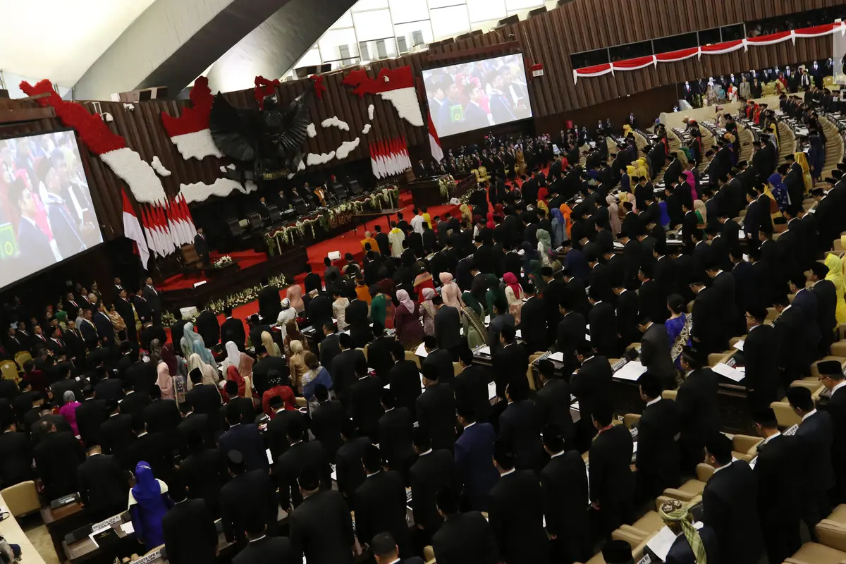 Jokowi Bersama Menteri Kabinet Kerja Hadiri Pelantikan Anggota DPR, MPR, dan DPD