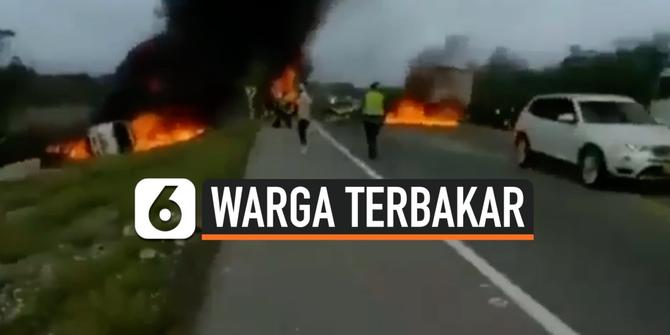 VIDEO: Detik-Detik Warga Terbakar Saat Jarah Truk BBM yang Terguling