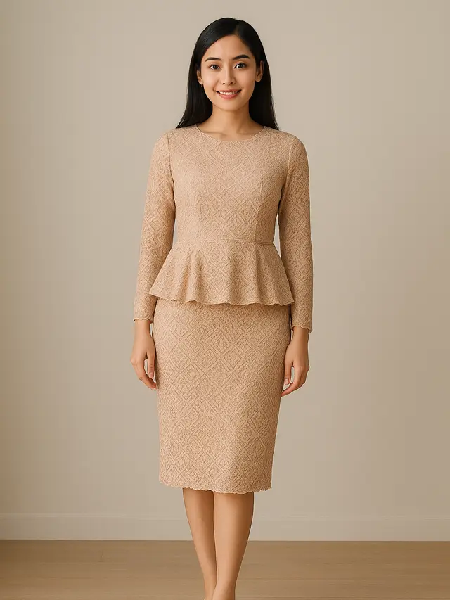 Model Dress Brokat Minimalis Tanpa Payet