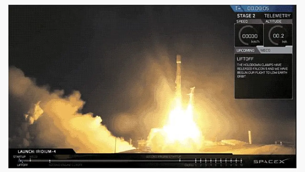 Penampakan peluncuran roket Falcon 9 milik SpaceX