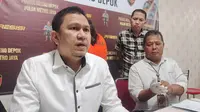 Kasat Reskrim Polres Metro Depok, Kompol Hadi Kristanto menjelaskan terkait penculikan anak. (Liputan6.com/Dicky Agung Prihanto)