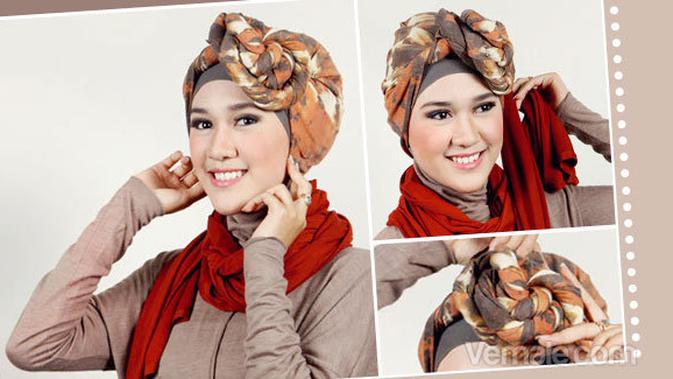 Tutorial Praktis Jilbab Kombinasi Tanpa Perlu Aksesoris Beauty Fimela Com