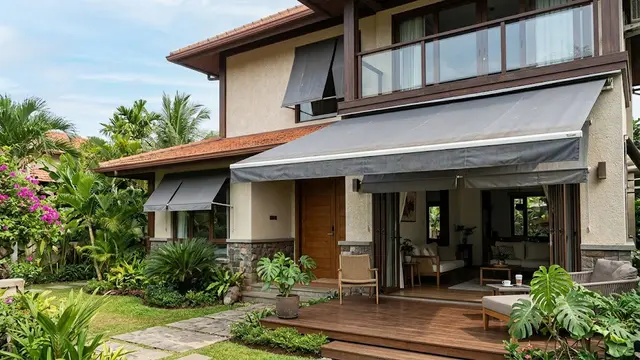 Ilustrasi Sun Shading Berupa Awning atau Kanopi Kain