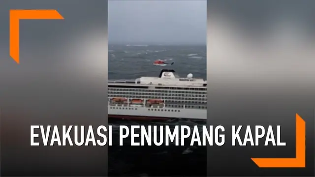 Evakuasi penumpang kapal pesiar Viking Sky di Norwegia. Sebelumnya kapal pesiar mengeluarkan panggilan darurat karena cuaca buruk.