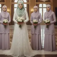 Gaun Bridesmaid Warna Cream yang Trendy (Gambar oleh Gemini AI)