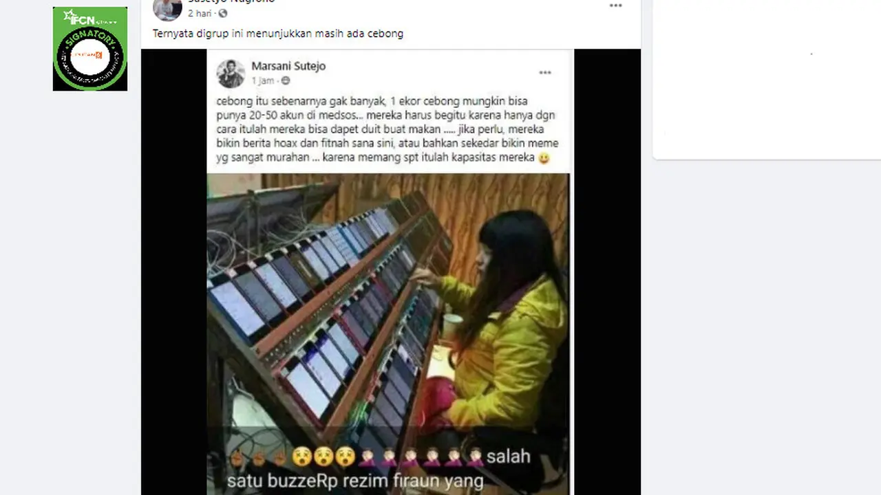 Cek Fata Liputan6.com menelusuri klaim foto buzzer