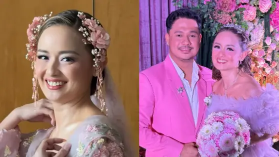 Joanna Alexandra Tampil Romantis di Hari Pernikahan, Kenakan Gaun Pink Rancangan Dua Desainer Lokal