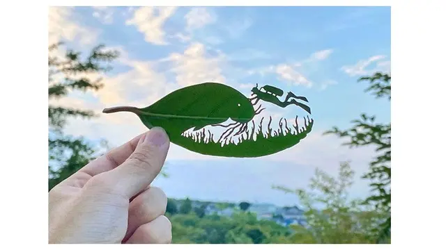 Unik, 7 Karya Seni Ukiran Daun Ini Detailnya Mengagumkan