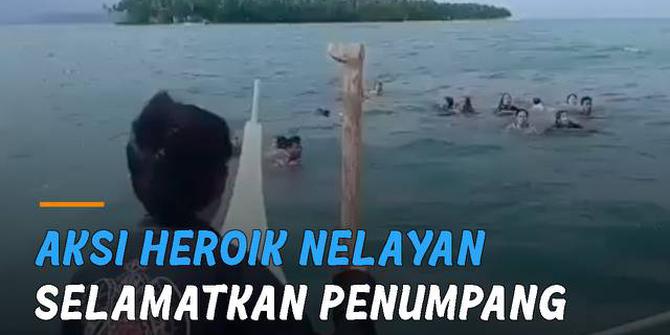 VIDEO: Aksi Heroik Nelayan Selamatkan Penumpang Kapal Tenggelam