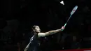 Aksi tunggal putri andalan Indonesia, Putri Kusuma Wardani pada pertandingan melawan wakil Taiwan, Sung Shuo Yun dalam babak 32 besar Indonesia Masters 2026 di Istora Senayan, Jakarta pada Rabu (21/01/2026). (Bola.com/Abdul Aziz)