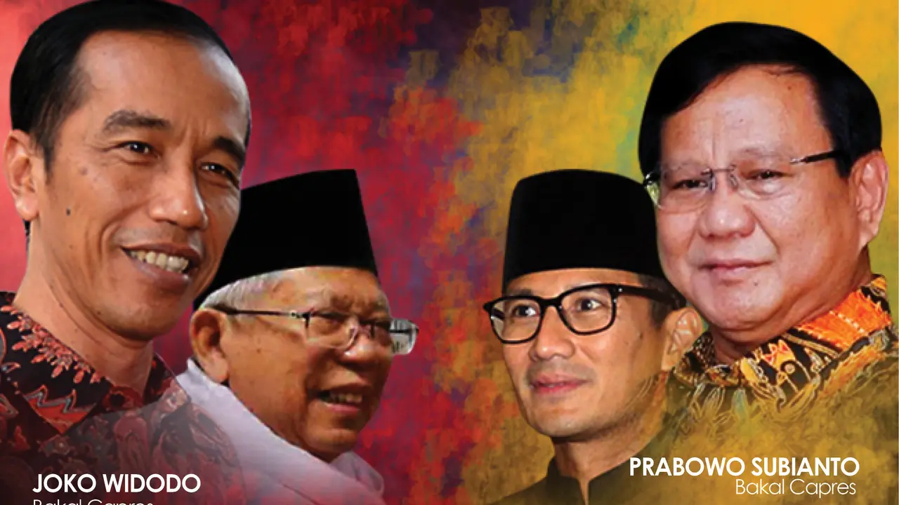 Infografis Headline Jokowi-Ma'ruf Amin dan Prabowo Subianto-Sandiaga Uno