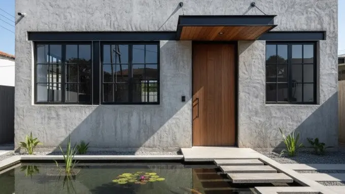 Ilustrasi Rumah Kecil tapi Luas dengan Kolam Ikan Minimalis (Sumber: Gemini AI)