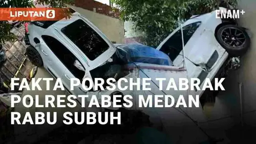 VIDEO: Fakta Mobil Sport Porsche Tabrak Kantor Polrestabes Medan Rabu Subuh
