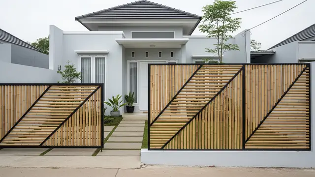 Model Pagar Bambu Modern yang Cocok untuk Rumah Minimalis/Gemini AI