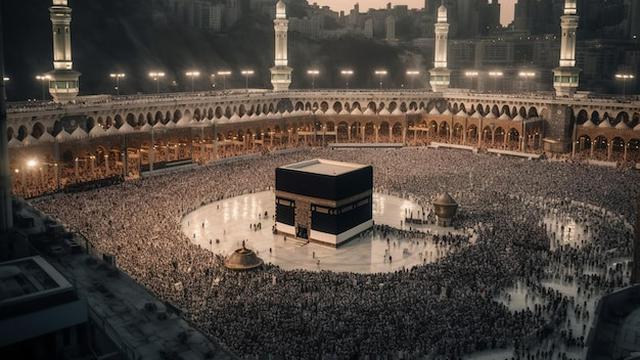 Ilustrasi haji, umrah, ka'bah