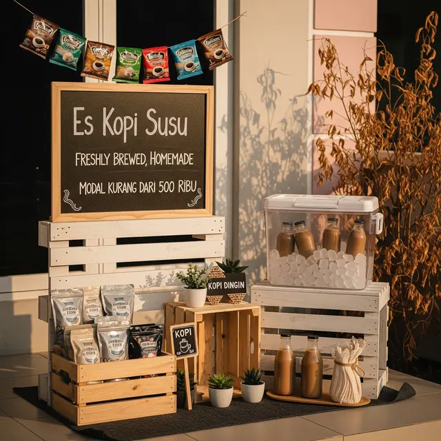 Ide Jualan Minuman Dingin di Teras Rumah Type 45 saat Musim Kemarau (Gemini AI)