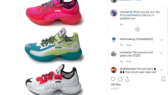 Reebok x Chromat Buktikan Tren Sneakers Neon Sepanjang Musim
