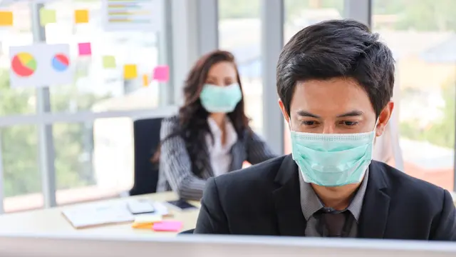 Ilustrasi memakai masker