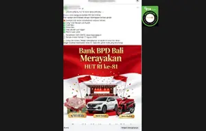 Cek Fakta: Hoaks Link Pendaftaran Undian Berhadiah Sambut HUT RI dari Bank BPD Bali
