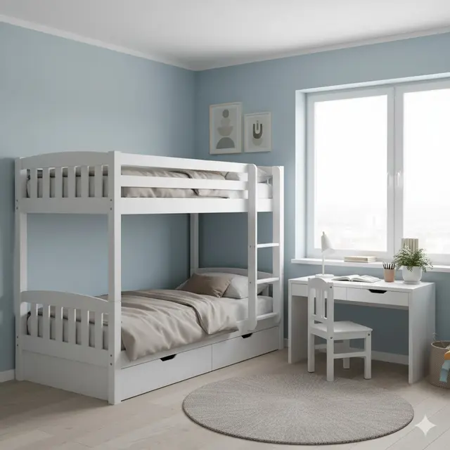 Desain Kamar Anak dengan Tempat Tidur Bertingkat. Gemini